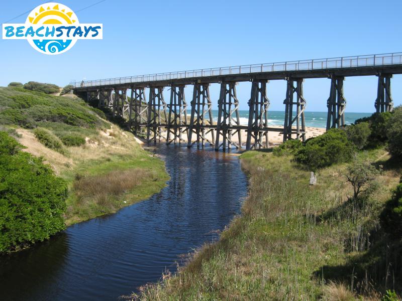 Trestle bridge over Bourne Creek