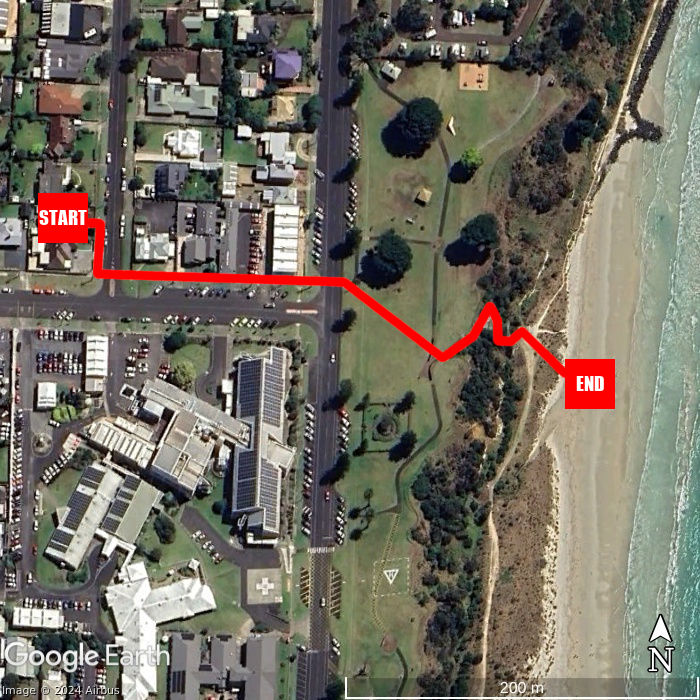 Beach walking map - Milbanksea