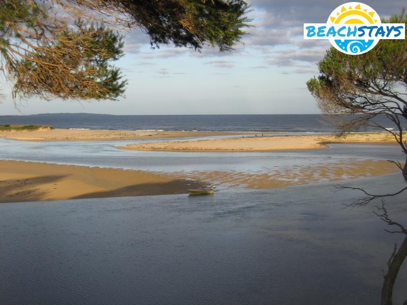 Sand bar near entrance to inlet
