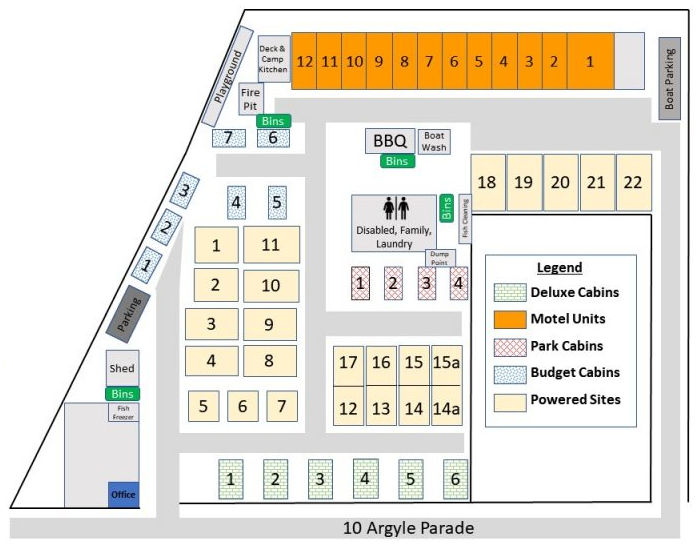 Marlo Caravan Park & Motel - Park map