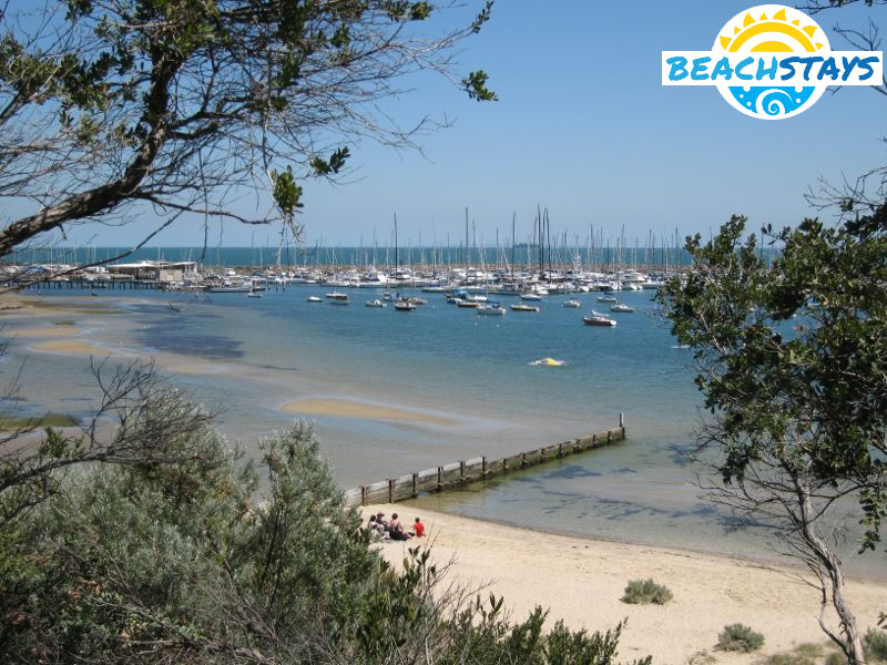 View over the beach towards Sandringham Boat Harbour
