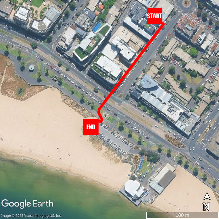 Beach walking map - The Hamptons Apartments