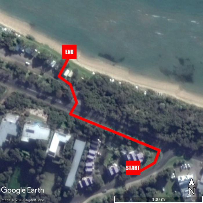 Beach walking map - Boathouse Resort