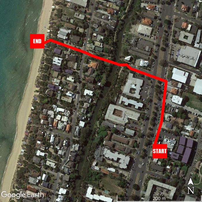 Beach walking map - Quest Frankston