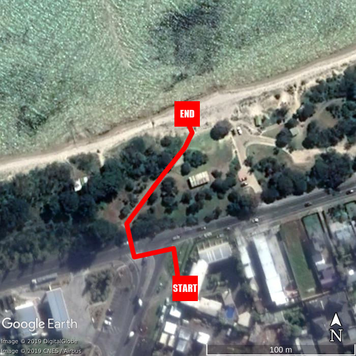Beach walking map - Bayview Motel