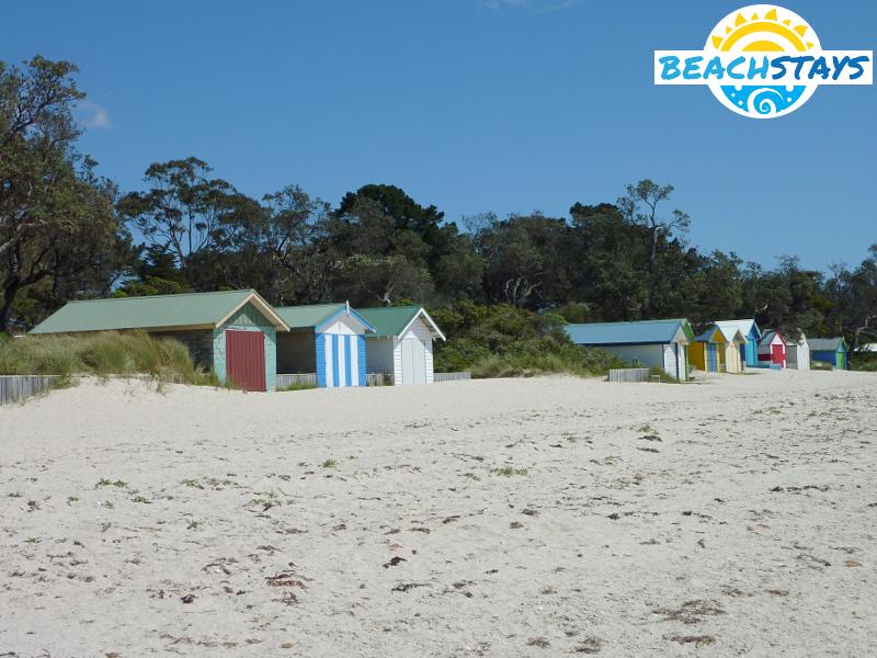 Bathing boxes on the beach