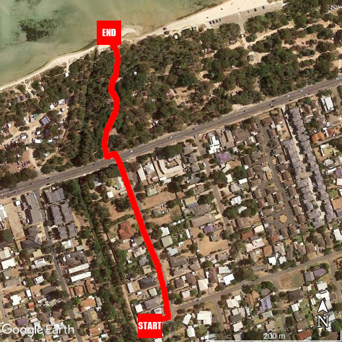 Beach walking map - Capel Sound Beach Retreat