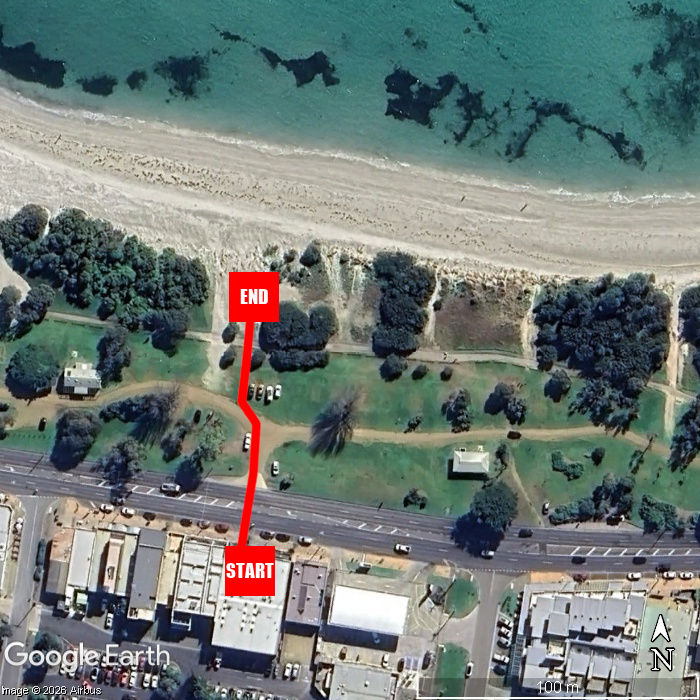 Beach walking map - Waters Edge