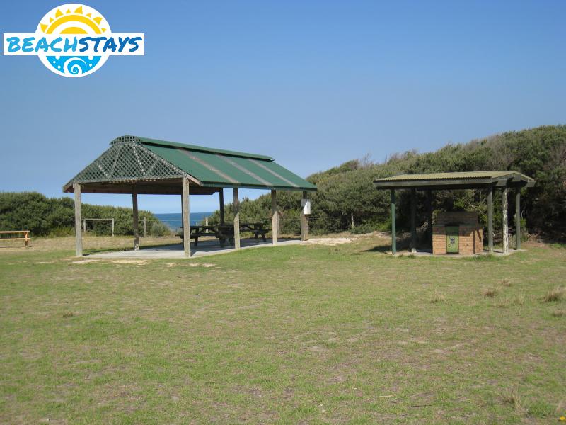 BBQ and picnic shelter on foreshore