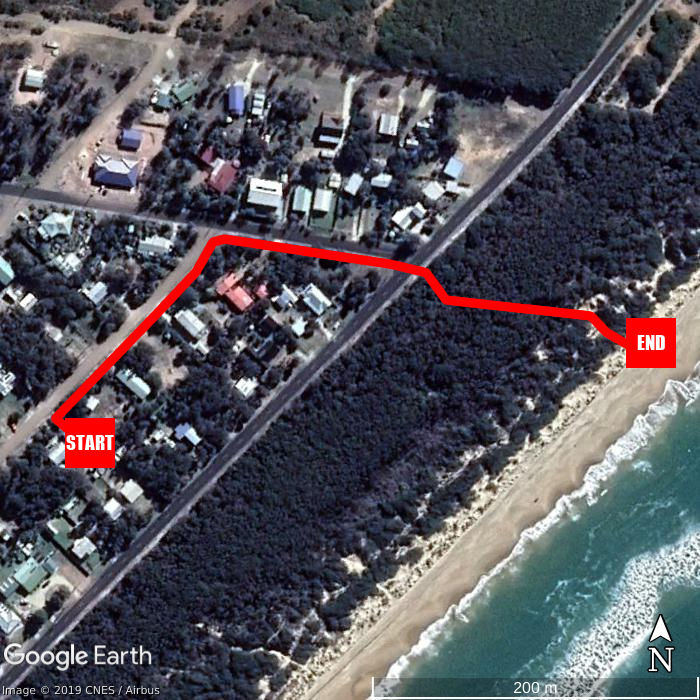 Beach walking map - Murphys Pad