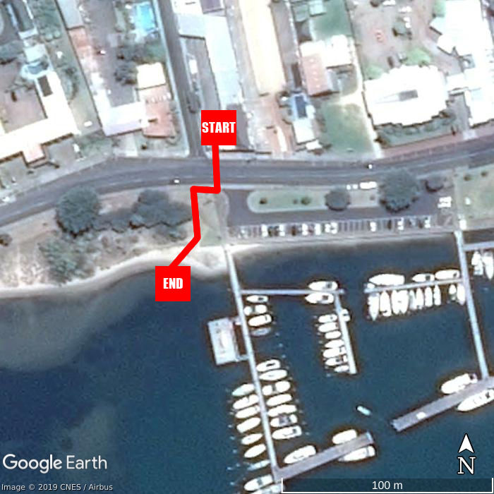 Beach walking map - Bamboo Motor Inn