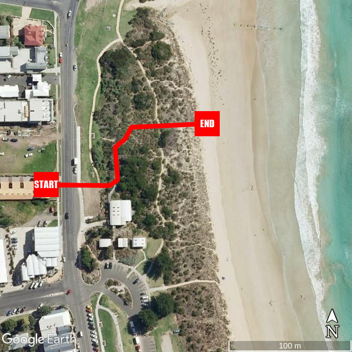 Beach walking map - Beachfront Motel