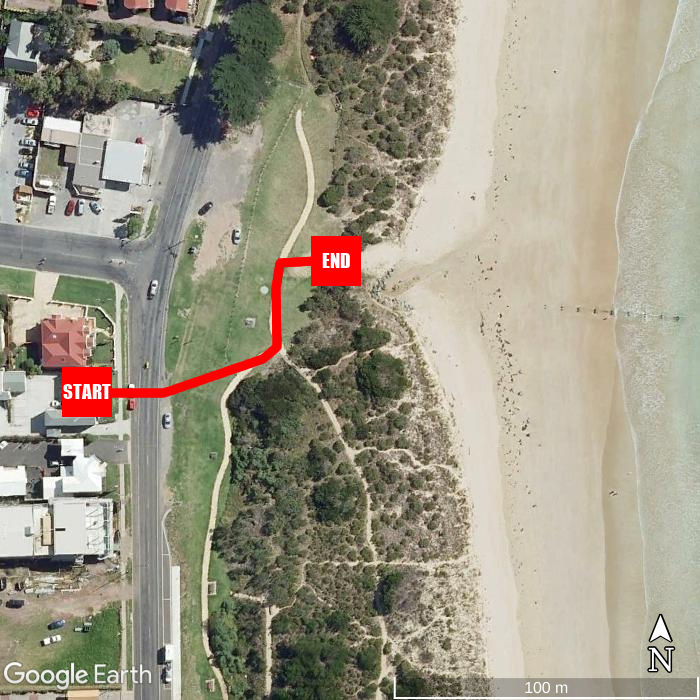 Beach walking map - Waterfront Motor Inn