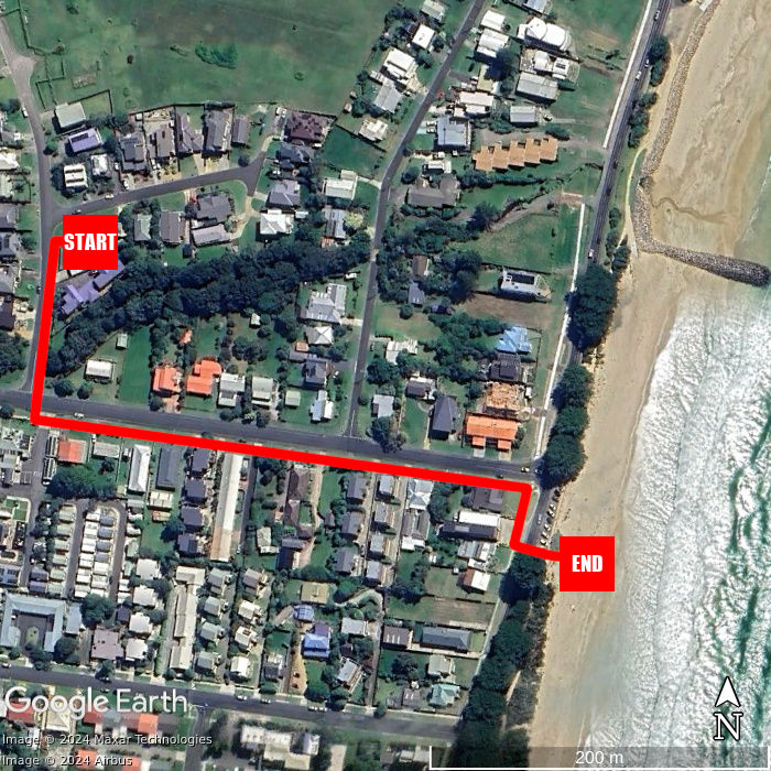 Beach walking map - Sandy Retreat