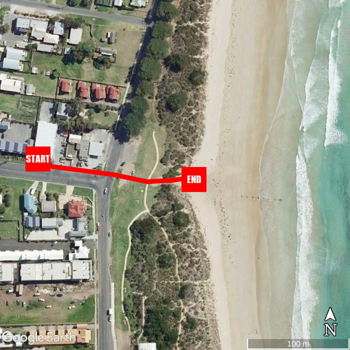 Beach walking map - The Dolphin Apartments