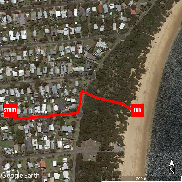 Beach walking map - Sandy Feet Retreat