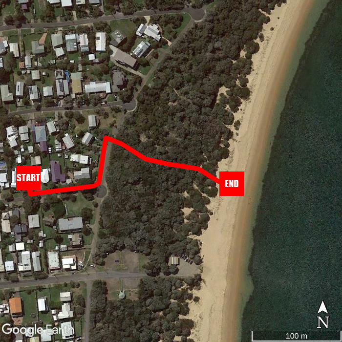Beach walking map - Surf Rest'n Bay