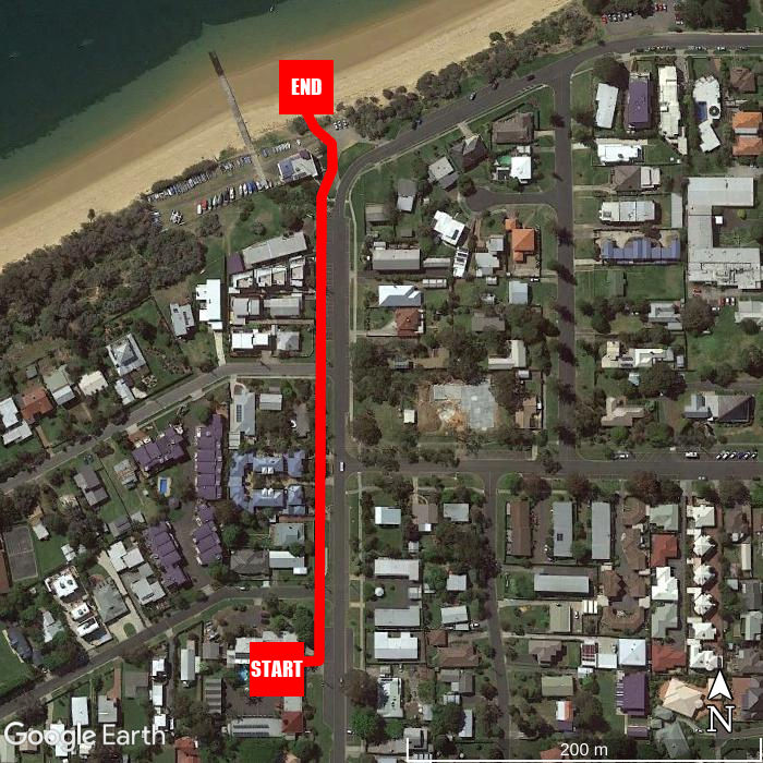 Beach walking map - Tropicana Motor Inn