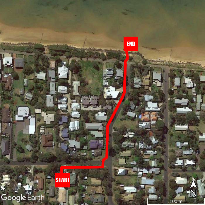 Beach walking map - Verandah Retreat