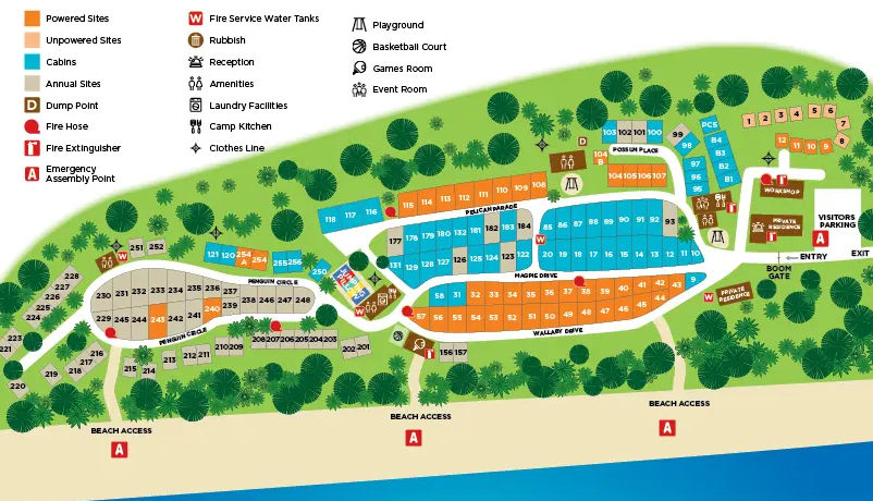 BIG4 Ingenia Holidays Phillip Island - Park map