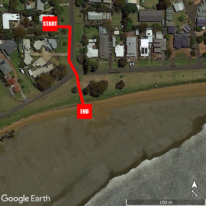 Beach walking map - Sky Mirror Cottage