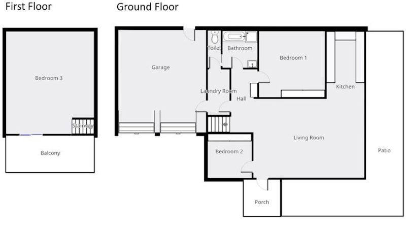 Sky Mirror Cottage - Floor plan
