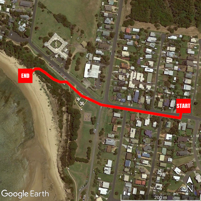 Beach walking map - Views on Broadway