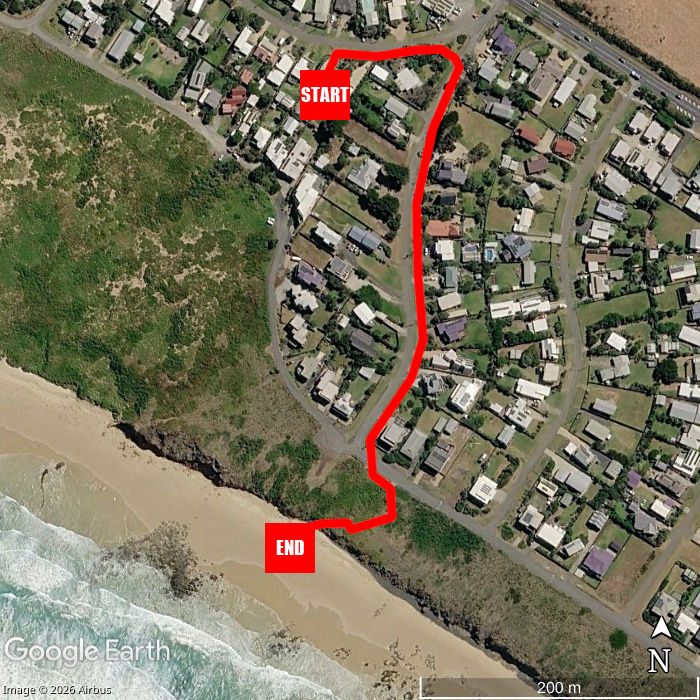 Beach walking map - Surfers Rest