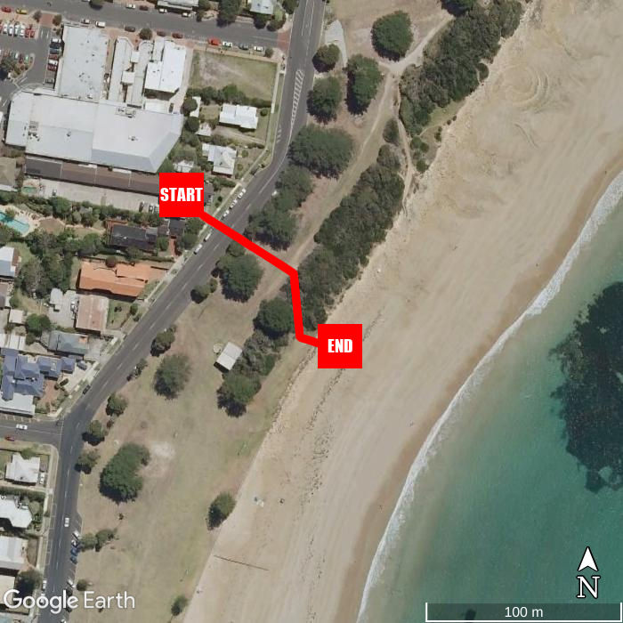 Beach walking map - Surf City Motel