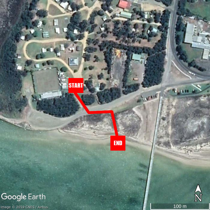 Beach walking map - Long Jetty Foreshore Caravan Park