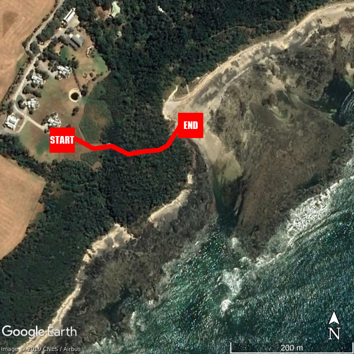 Beach walking map - Bear Gully Coastal Cottages